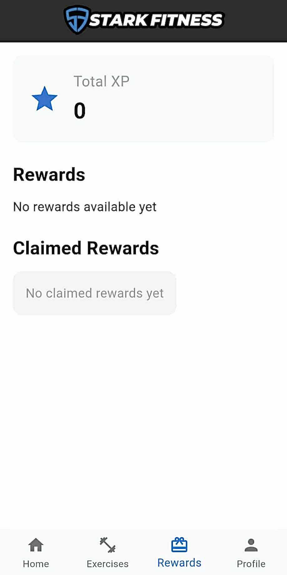 Gamified rewards screen in PlayToBeFit app